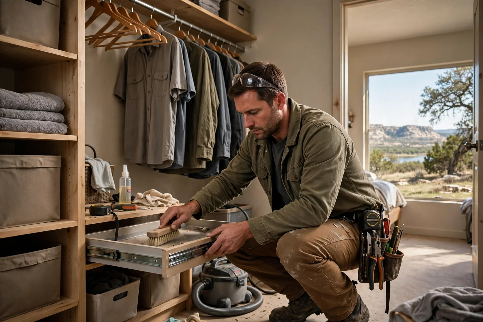 Measuring a closet wall for a custom system quote